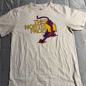 The North Face Cream and Yellow Graphic Tee